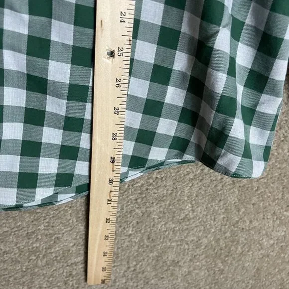 Brooks Brothers Button Down Shirt Mens Large L White/Green Check Non Iron Supima - Picture 5 of 8